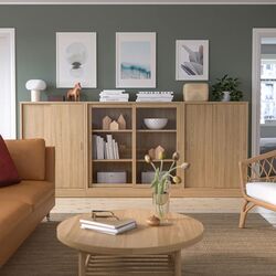 Bufet Ikea Tonstad usi glisante/sticla transparenta/furnir 284х37х120 (Stejar)