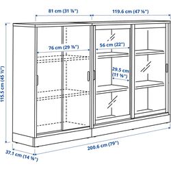 Servant Ikea Tonstad usi glisante/sticla 201x37x116 (Alb) Thumb
