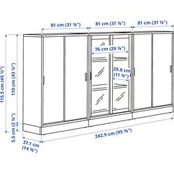 Servant Ikea Tonstad usi glisante/sticla 243x37x116 (Alb) Thumb