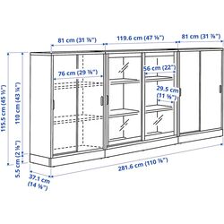 Servant Ikea Tonstad usi glisante/sticla 282x37x116 (Alb) Thumb