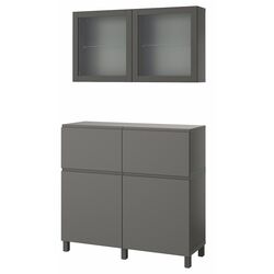 Bufet modular Ikea Besta/Vasterviken/Sindvik usi/sertare/sina sertar inchidere lina 120x42x213 (Gri Inchis) Thumb