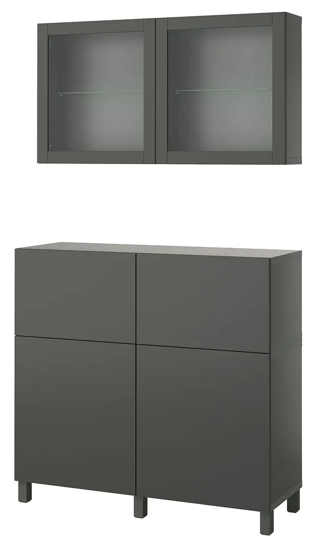 Модульный буфет Ikea Besta/Lappviken/Stubbarp/Sindvik дверцы/ящики 120x42x213 (Темно-серый) - 2