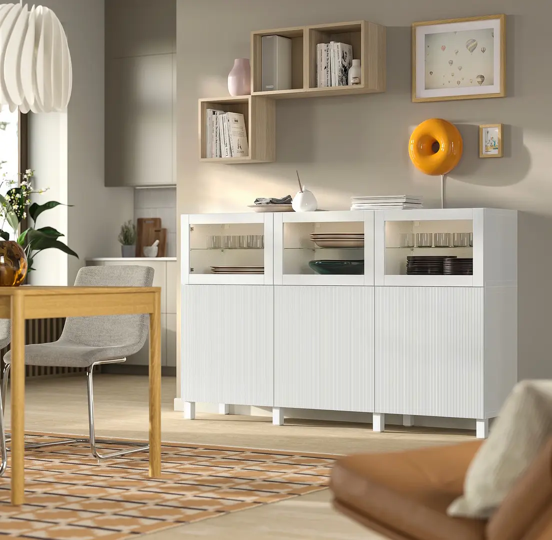 Сервант Ikea Besta/Forvaltare с дверцами 180x42x112 (Белый)