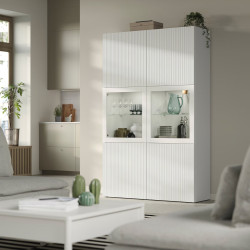 Сервант Ikea Besta/Forvaltare стеклянные дверцы 120x42x193 (Белый) Thumb