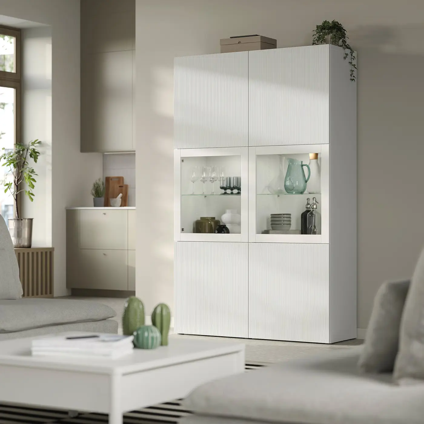 Сервант Ikea Besta/Forvaltare стеклянные дверцы 120x42x193 (Белый) - 2