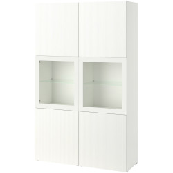 Сервант Ikea Besta/Forvaltare стеклянные дверцы 120x42x193 (Белый) Thumb