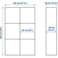 Сервант Ikea Besta/Forvaltare стеклянные дверцы 120x42x193 (Белый) Thumb