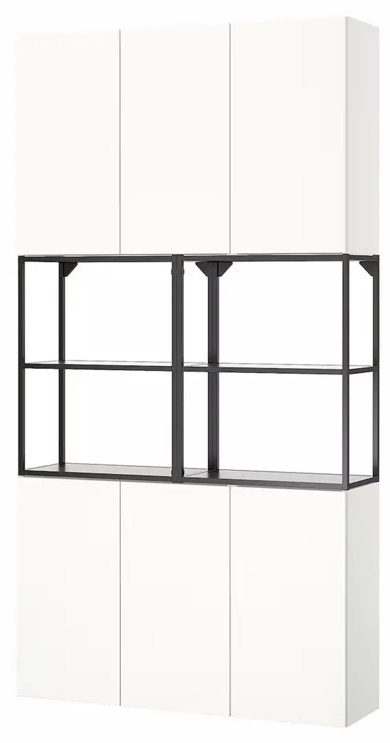 Сервант Ikea Enhet 120x32x225 (Антрацит/Белый)