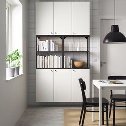 Сервант Ikea Enhet 120x32x225 (Антрацит/Белый)