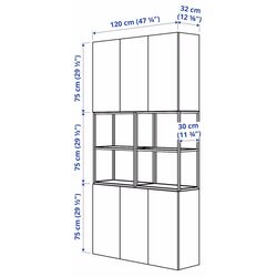 Сервант Ikea Enhet 120x32x225 (Антрацит/Белый) Thumb
