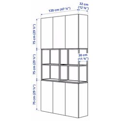 Сервант Ikea Enhet 120x32x225 (Антрацит/Серый) Thumb