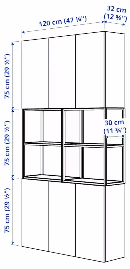 Сервант Ikea Enhet 120x32x225 (Антрацит/Серый) - 5