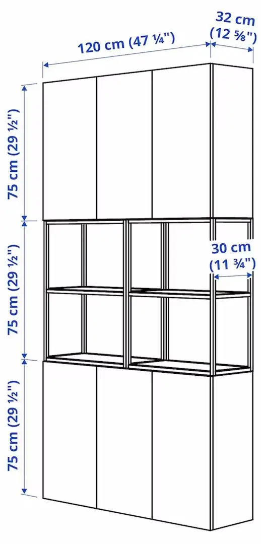 Сервант Ikea Enhet 120x32x225 (Белый)