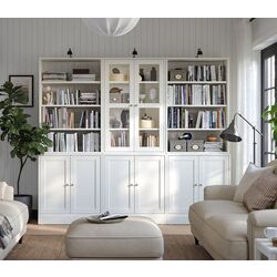 Servant Ikea Havsta rafturi deschise/usi sticla 243x47x212 (Alb)