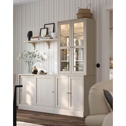 Сервант Ikea Havsta раздвижные дверцы 202x47x212 (Серо-Бежевый)