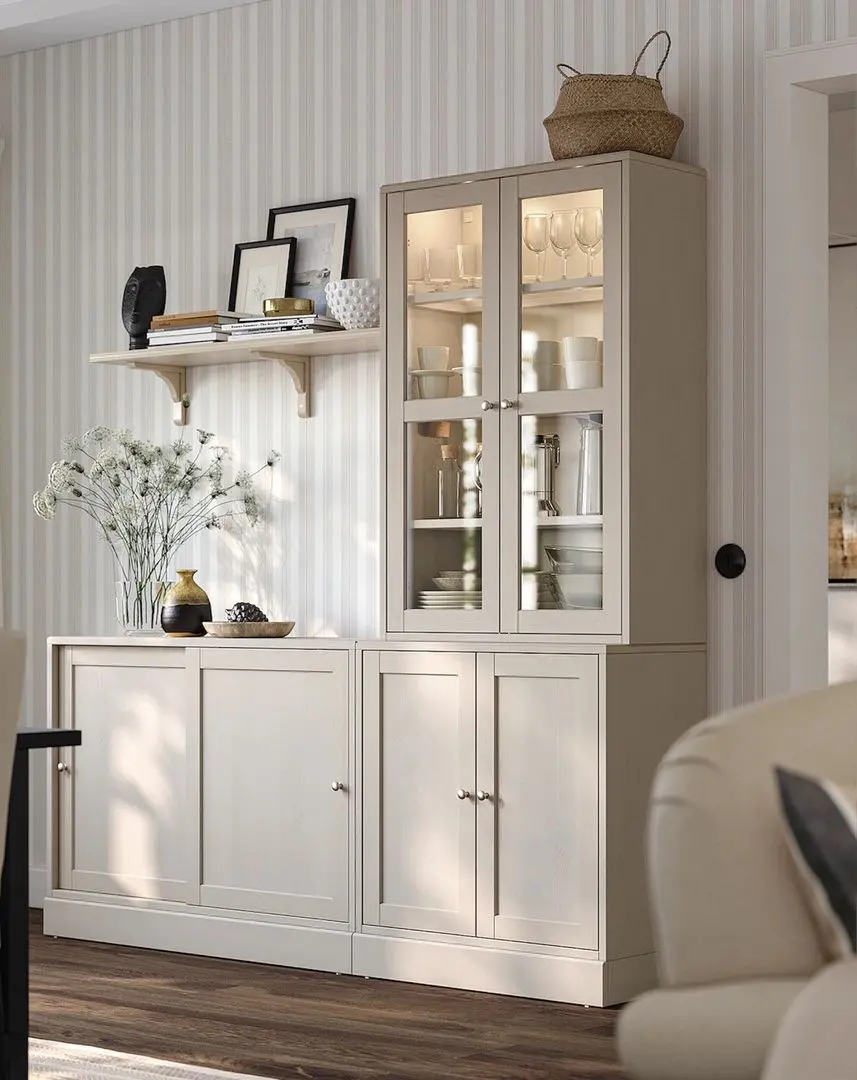 Servant Ikea Havsta usi glisante 202x47x212 (Gri-Bej)