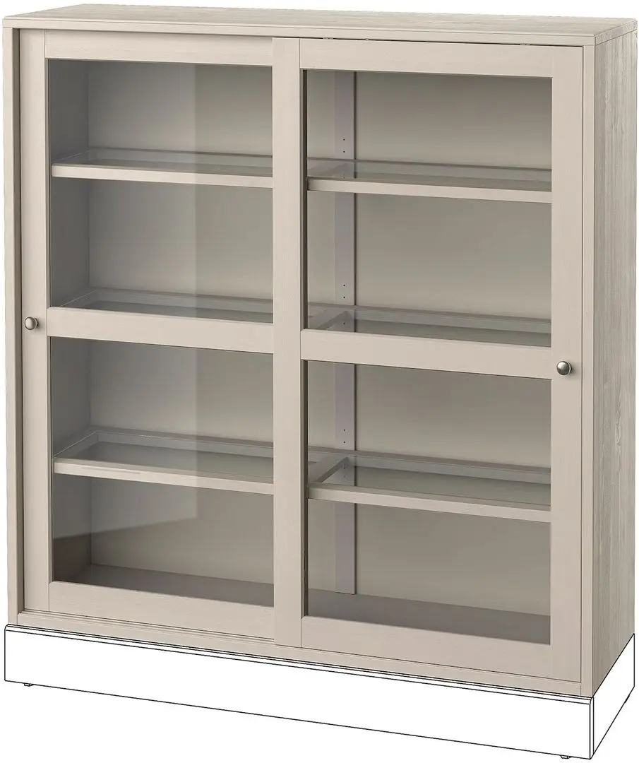 Servant Ikea Havsta usi glisante/usi sticla 121x47x212 (Gri-bej)