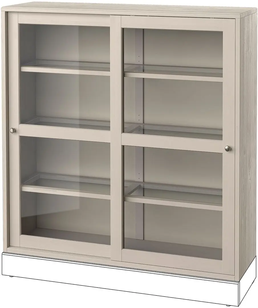 Servant Ikea Havsta usi glisante/usi sticla 242x47x212 (Gri-bej)