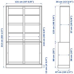 Servant Ikea Havsta usi glisante/sticla 121x47x212 (Alb) Thumb