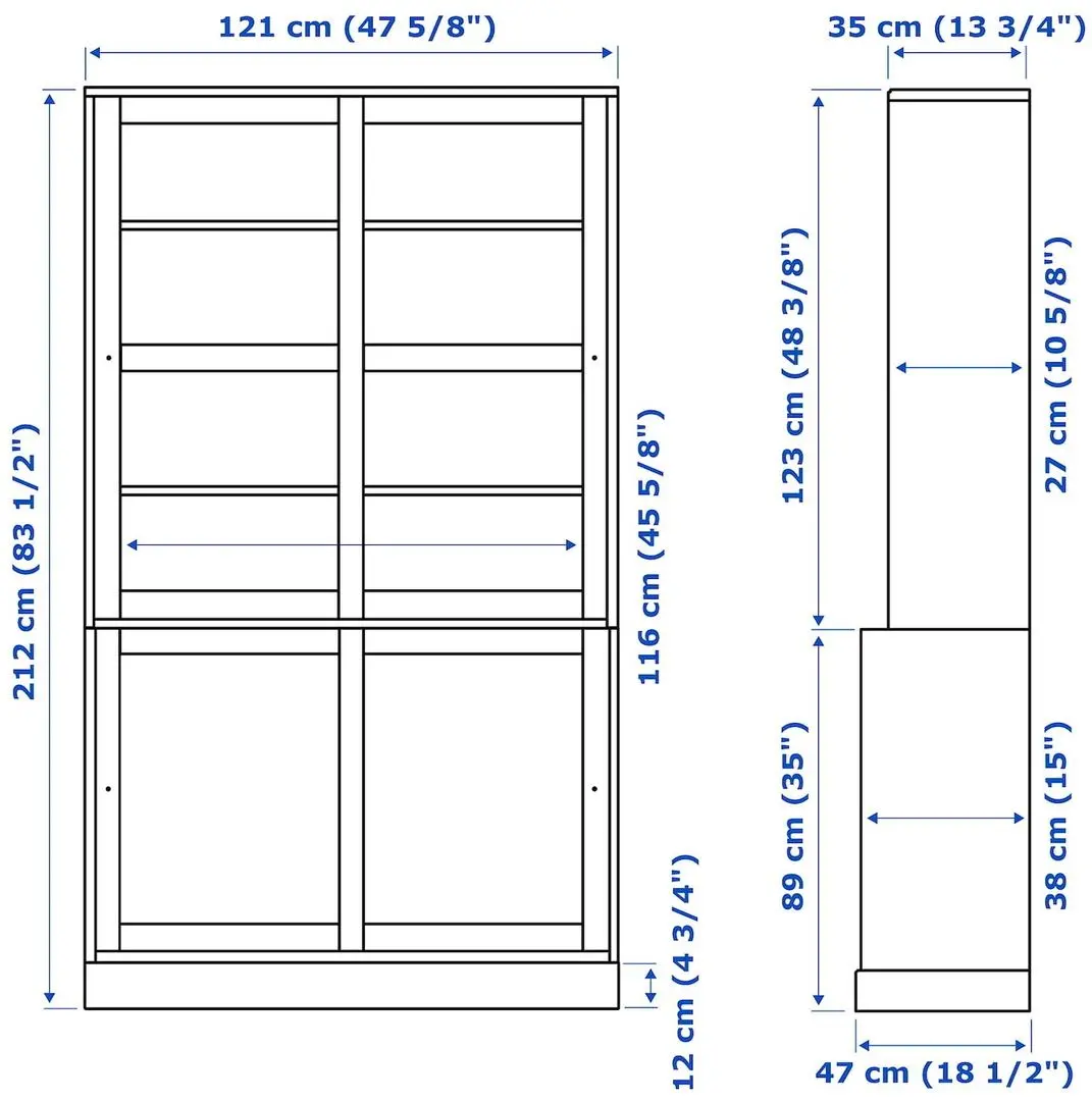 Servant Ikea Havsta usi glisante/sticla 121x47x212 (Alb)