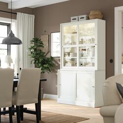 Servant Ikea Havsta usi glisante/sticla 121x47x212 (Alb)