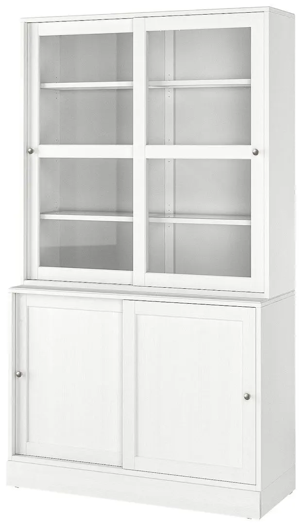 Servant Ikea Havsta usi glisante/sticla 121x47x212 (Alb)