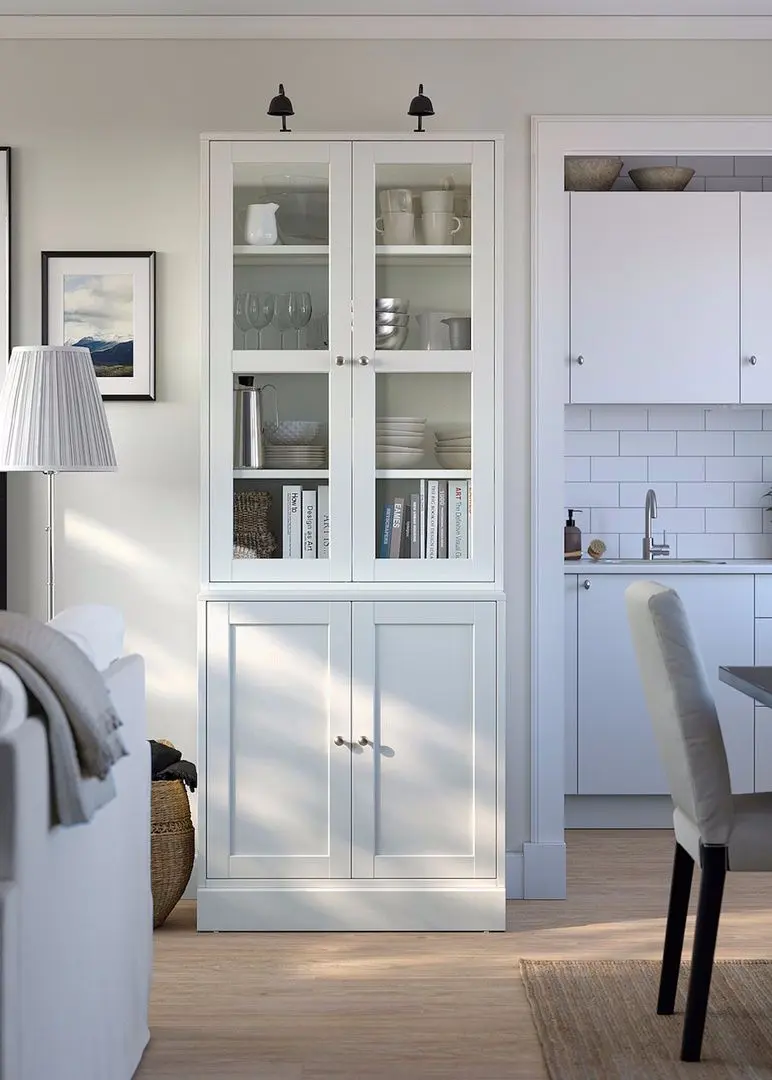 Servant Ikea Havsta usi sticla 81x47x212 (Alb)