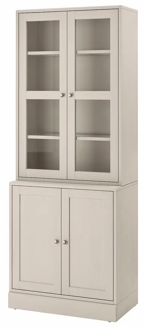 Servant Ikea Havsta usi sticla 81x47x212 (Gri-Bej)