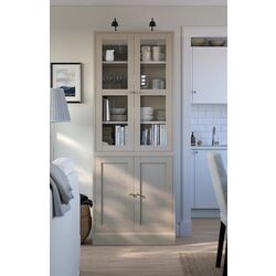 Servant Ikea Havsta usi sticla 81x47x212 (Gri-Bej)