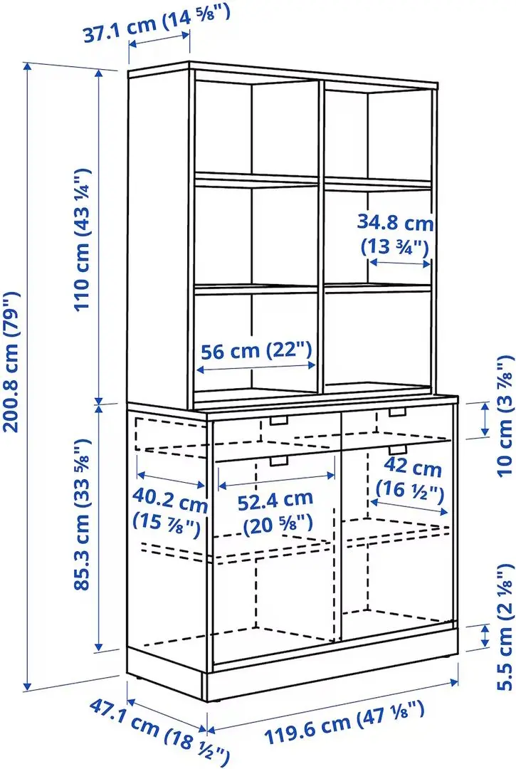 Servant Ikea Tonstad 120x47x201 (Alb)