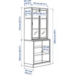 Servant Ikea Tonstad usi/usi glisante sticla 81x47x201 (Alb) Thumb