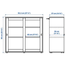 Bufet Ikea Vihals usi sticla 190x37x90 (Gri-inchis) Thumb