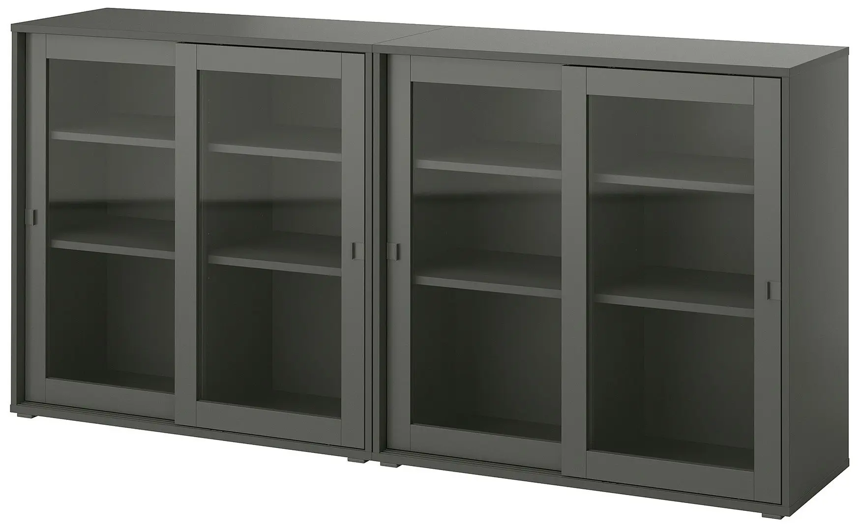 Bufet Ikea Vihals usi sticla 190x37x90 (Gri-inchis)