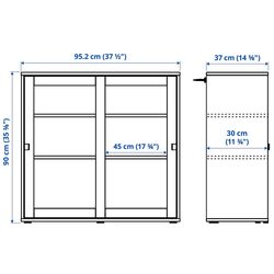 Bufet Ikea Vihals usi sticla 235x37x90 (Gri-inchis) Thumb
