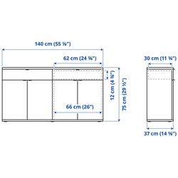Bufet Ikea Vihals usi sticla 235x37x90 (Gri-inchis) Thumb