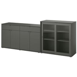 Bufet Ikea Vihals usi sticla 235x37x90 (Gri-inchis) Thumb