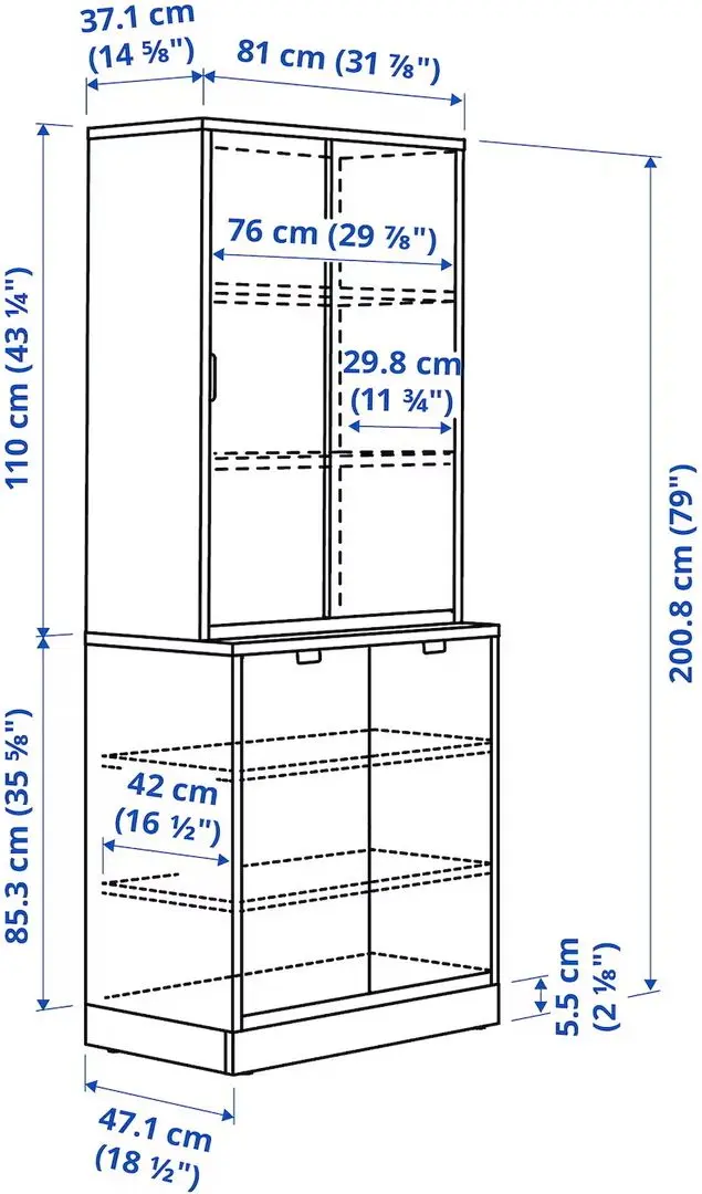 Servant Ikea Tonstad usi glisante 81x47x201 (Alb)