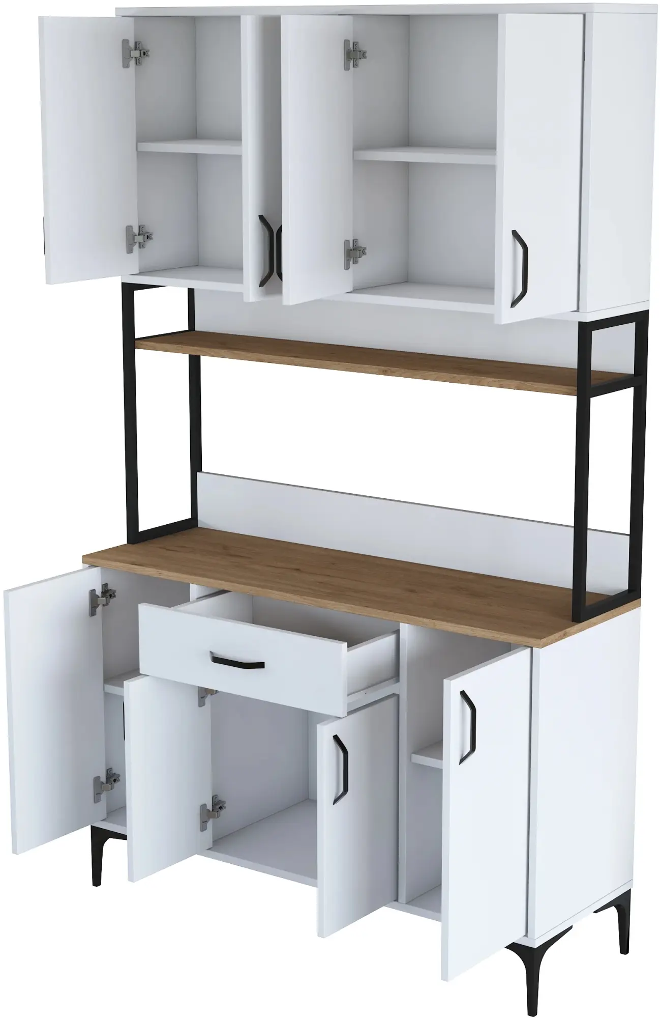 Bufet Mirage Meble JE127 (White/Walnut)