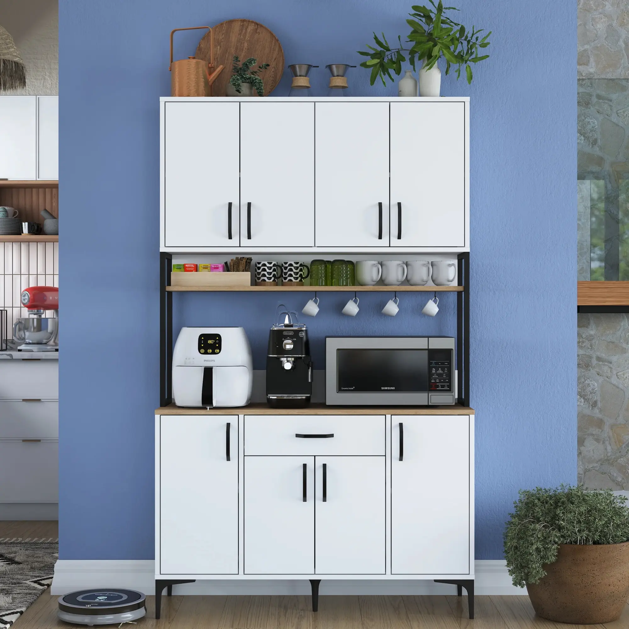 Bufet Mirage Meble JE127 (White/Walnut)