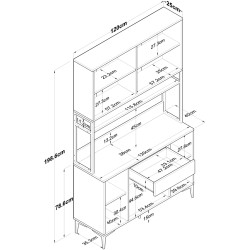 Bufet Mirage Meble JE127 (White/Walnut) Thumb