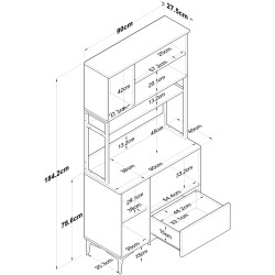 Bufet Mirage Meble JE159 (White/Walnut) Thumb