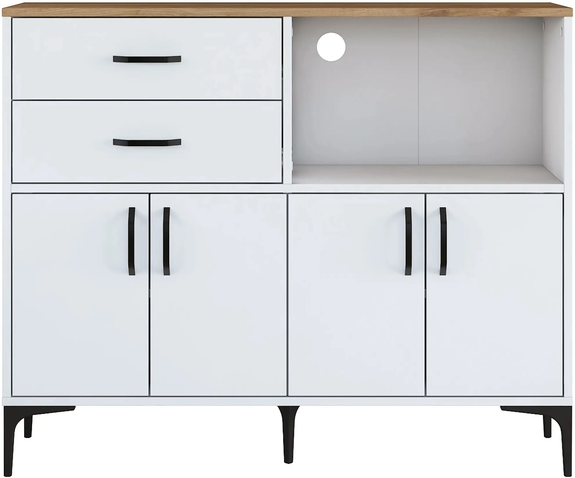 Bufet Mirage Meble JE166 (White/Walnut)