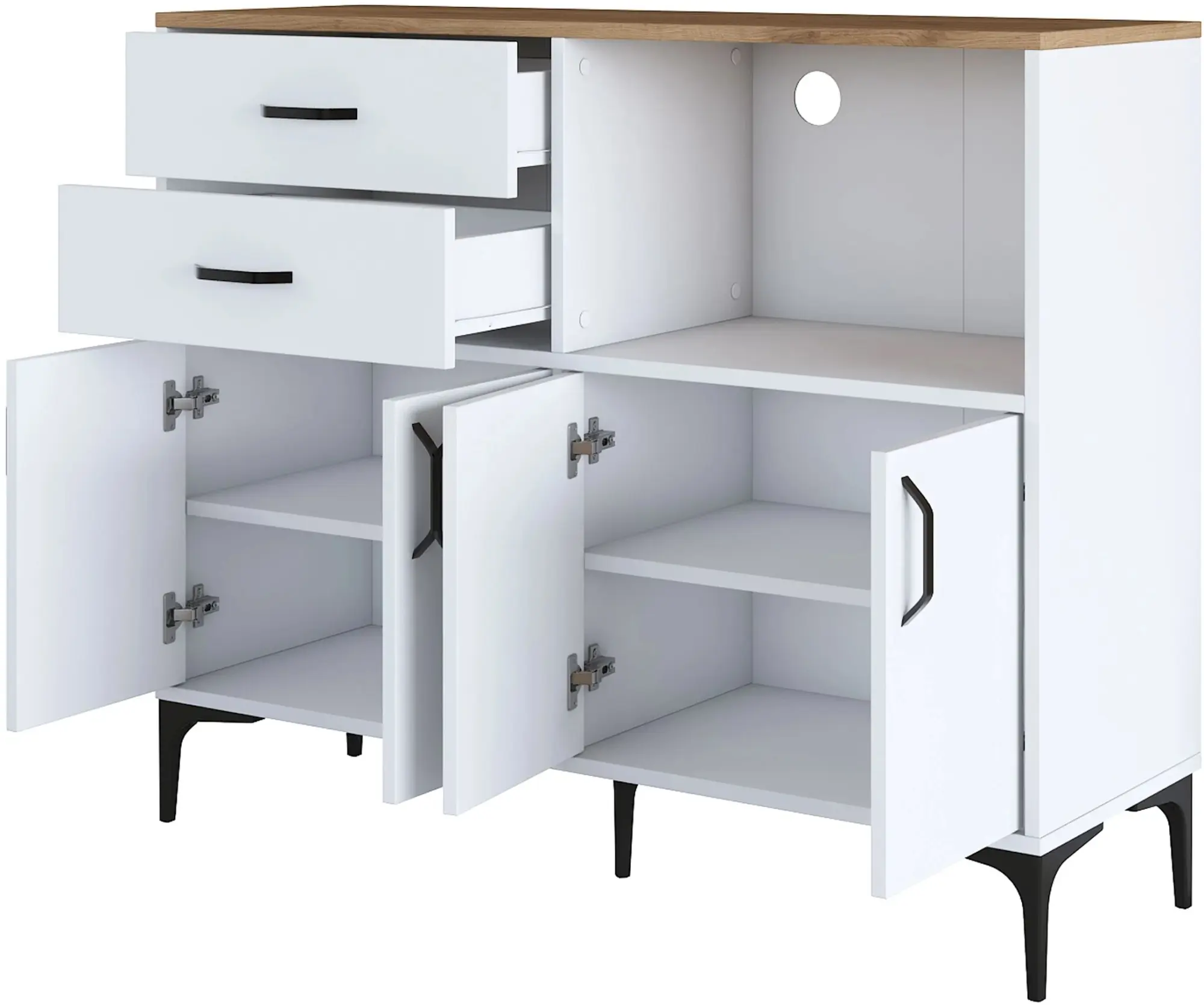 Bufet Mirage Meble JE166 (White/Walnut)