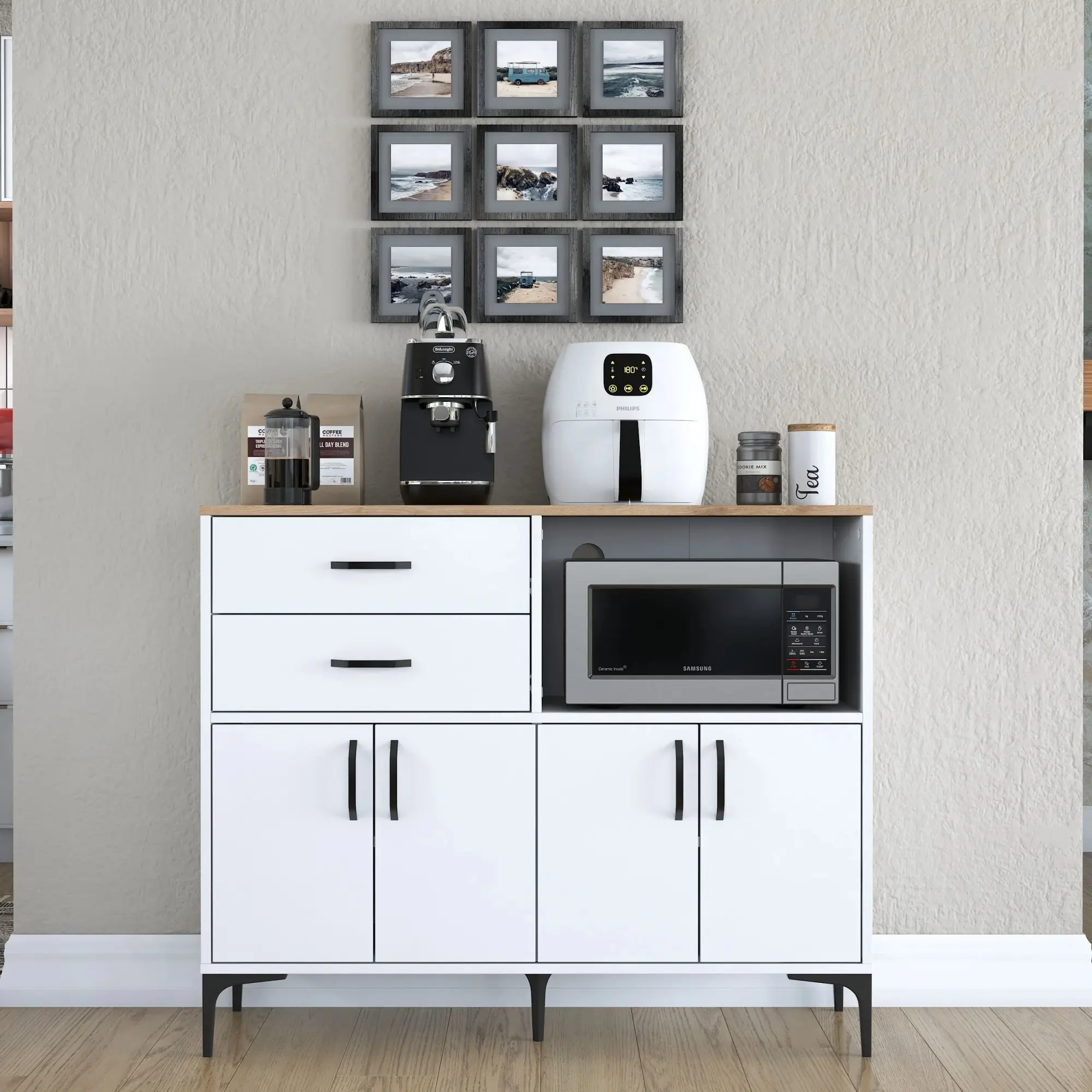 Bufet Mirage Meble JE166 (White/Walnut)