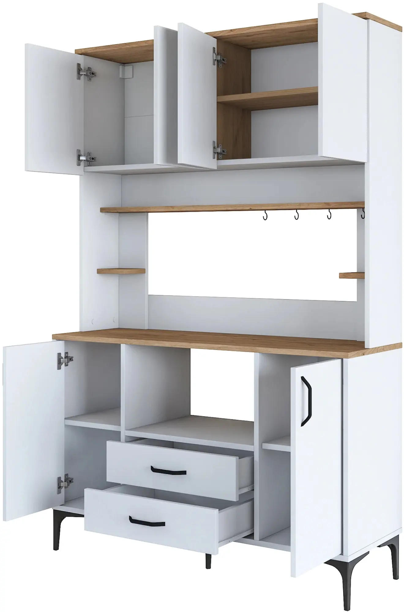 Bufet Mirage Meble JE168 (White/Walnut)