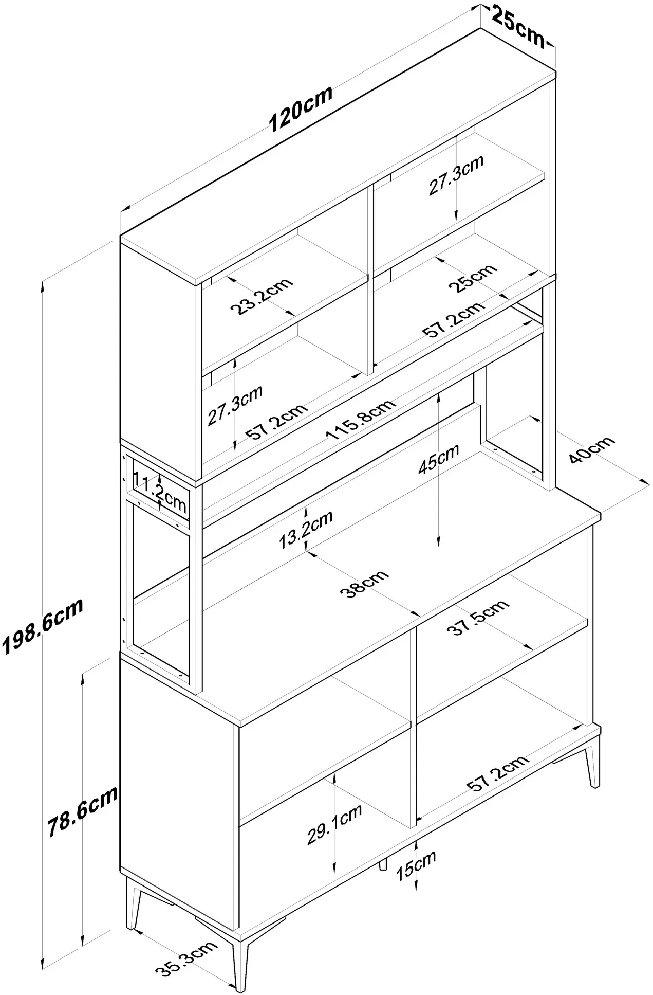 Буфет Mirage Meble JE173 (White/Walnut)