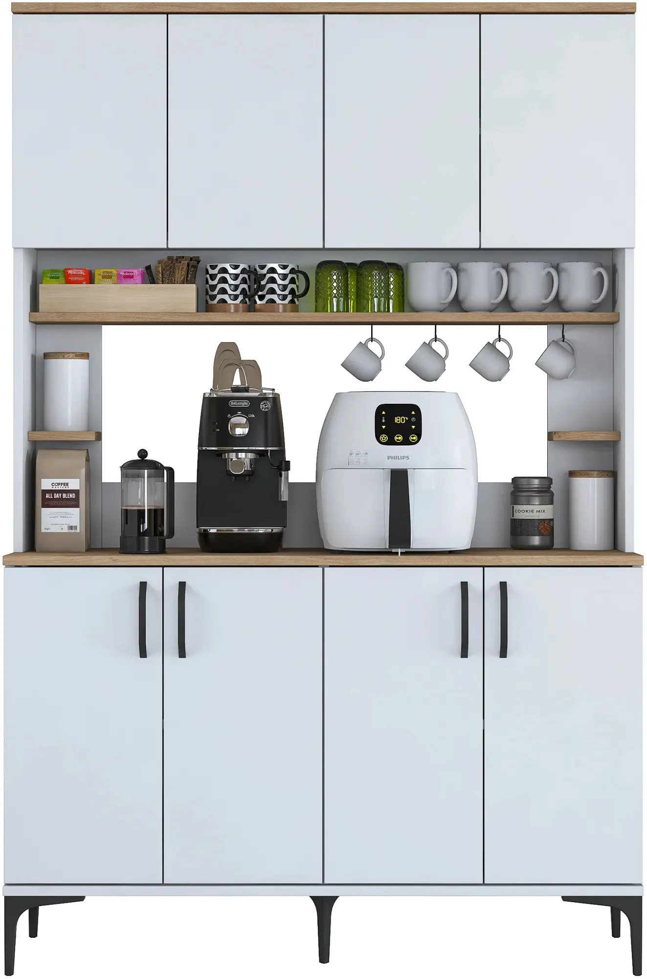 Буфет Mirage Meble JE176 (White/Walnut)