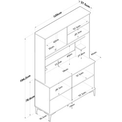 Буфет Mirage Meble JE176 (White/Walnut) Thumb