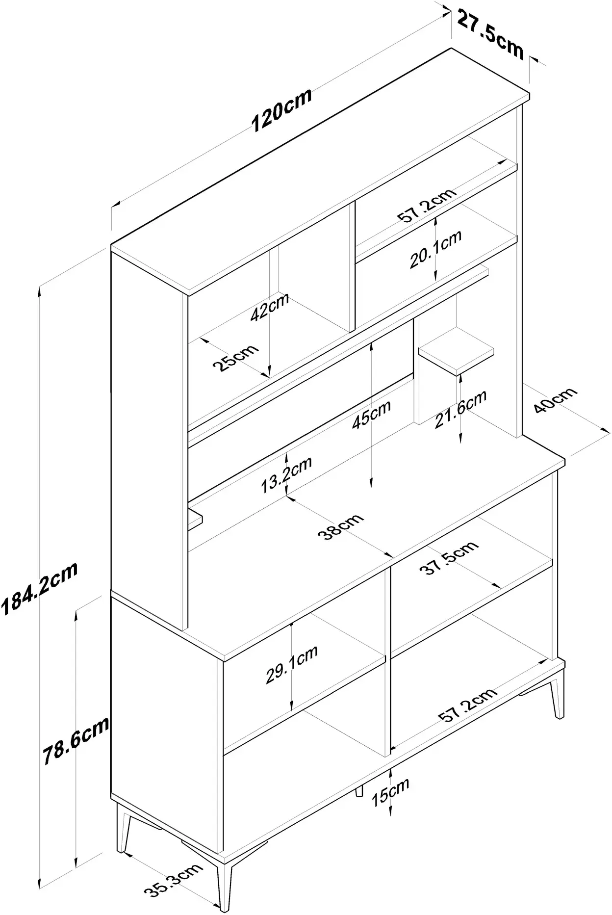 Буфет Mirage Meble JE176 (White/Walnut)