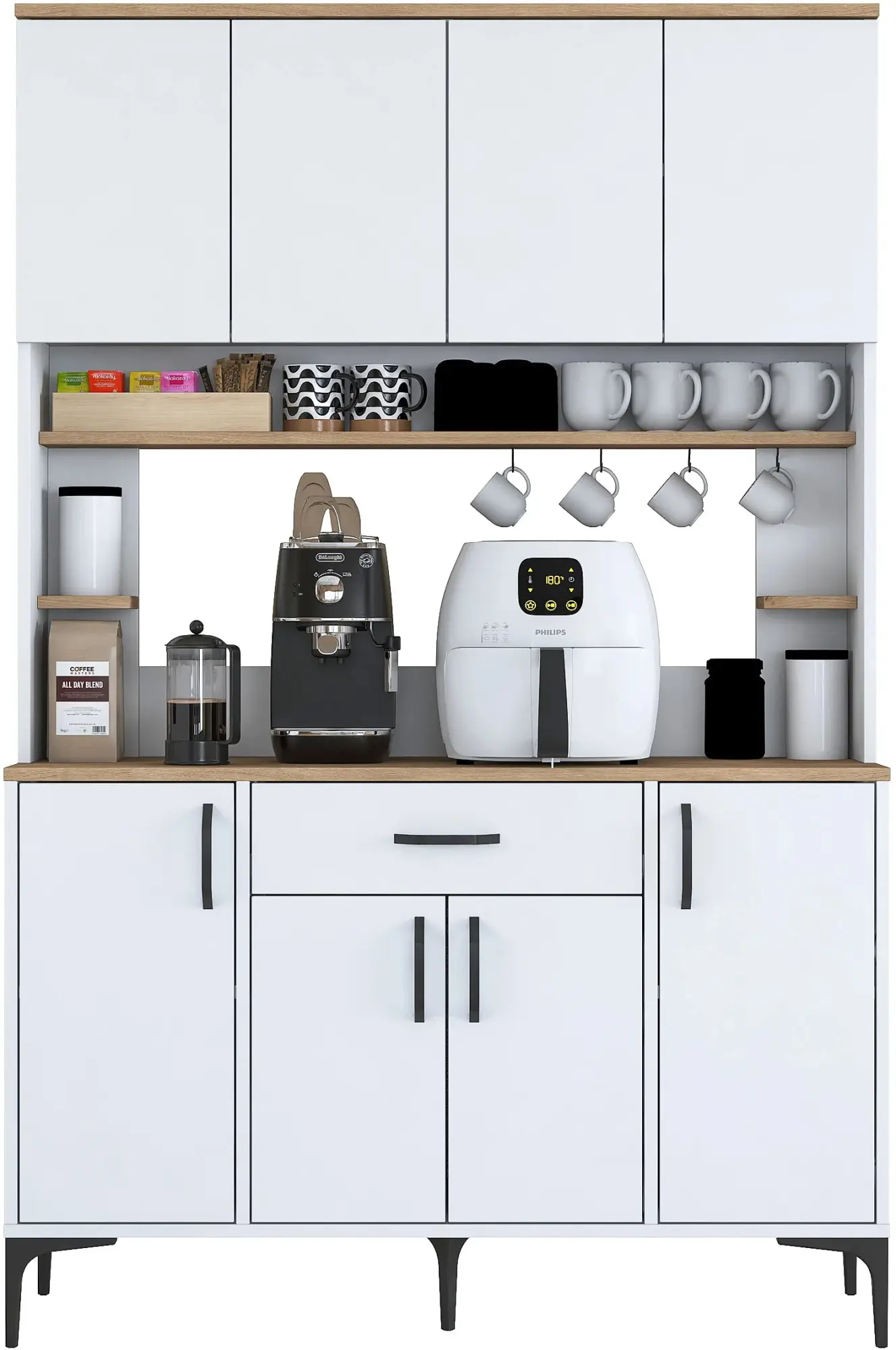 Буфет Mirage Meble JE177 (White/Walnut)